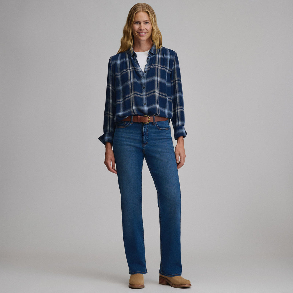 Women's Long-Sleeve Softened Button-Down Shirt