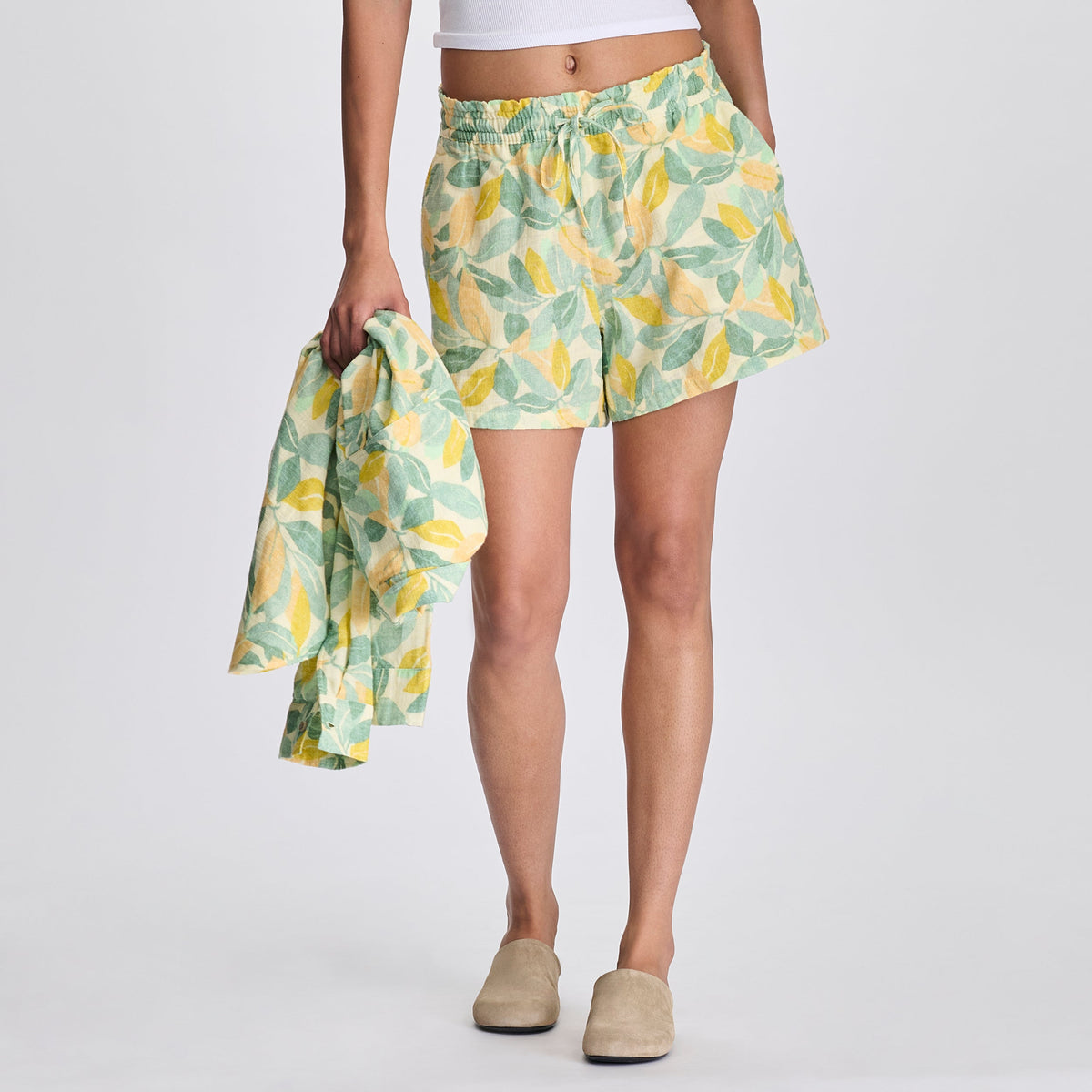 Women's Woven Cotton Slub Short