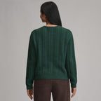 Women's Cotton Cable Crew Sweater