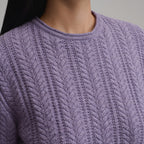 Women's Cotton Cable Crew Sweater