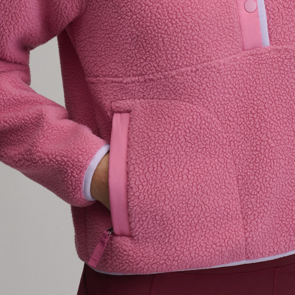 Women's Plush Fleece Snap-Mock Pullover