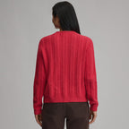 Women's Cotton Cable Crew Sweater