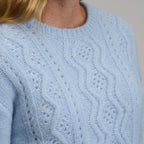Women's Open Stitch Cable Crew Sweater